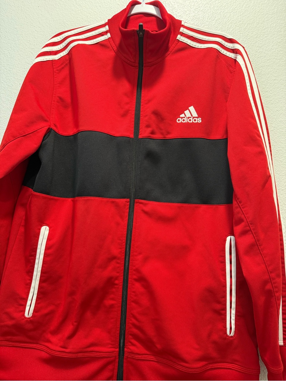 Vintage Adidas Jacket Red and Black Lightweight Track Jacket Size L - Picture 7 of 12